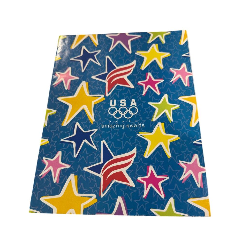 Vtg USA OLYMPICS Wrapping Paper Gift Wrap AMAZING AWAITS
